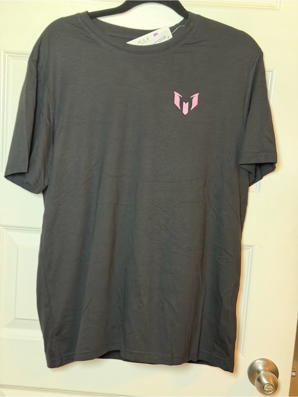 Messi Men's Short-Sleeve Tee with Pink Emblem